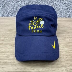 Vintage Tour de France 2004 Nike 5-Panel Visor Hat Blue Cycling Strap Back Men's